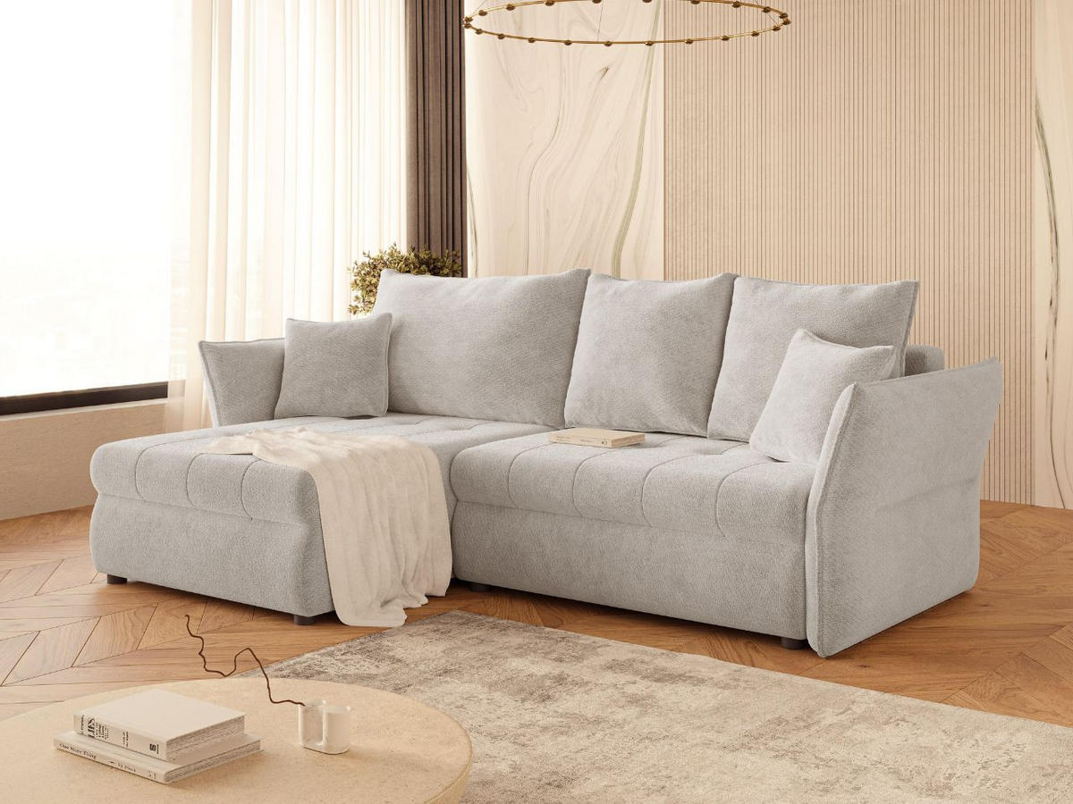 ECKSOFA Lino Hellgrau - Hellgrau/Schwarz, Holz/Kunststoff (270/172cm) - Graingold