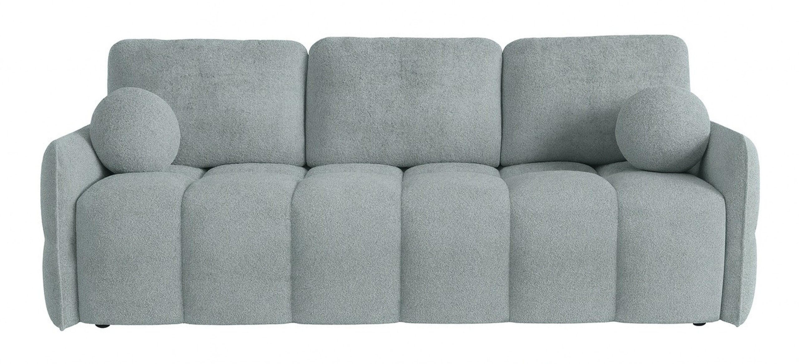 SCHLAFSOFA EMILI, Sofa mit Schlaffunktion und Bettkasten, Farbe: Grau, Bouclé-Stoff - Grau, Textil (212/95/90cm) - Sepro Meble