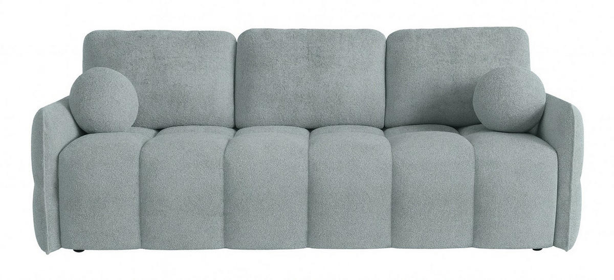 SCHLAFSOFA EMILI, Sofa mit Schlaffunktion und Bettkasten, Farbe: Grau, Bouclé-Stoff - Grau, Textil (212/95/90cm) - Sepro Meble