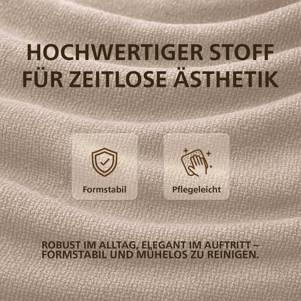 ARMLEHNENSTUHL 2er Set Stoff Hellbraun - Hellbraun/Schwarz, Textil/Metall (59/87/59cm) - CLP