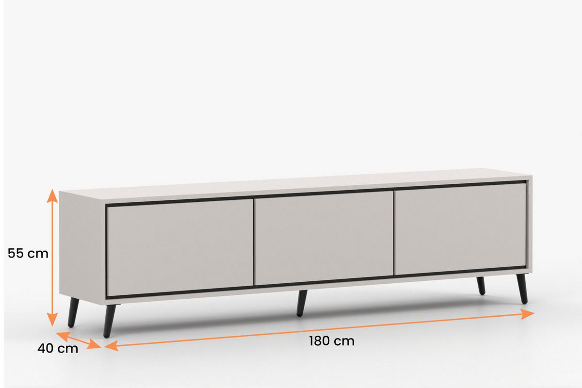 TV-LOWBOARD FRESSO 180/55/40 cm in Kaschmir - Kaschmir, Holzwerkstoff (180/55/40cm) - Deine Möbel 24