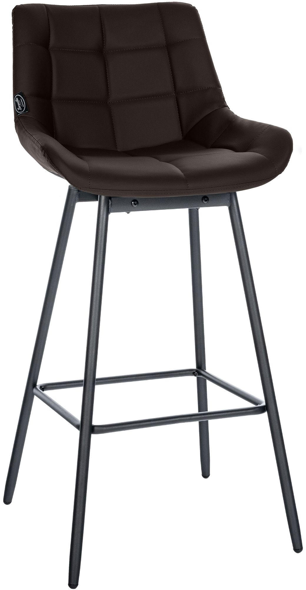 BARHOCKER Lederlook Braun - Schwarz/Braun, Textil/Metall (49/105/56cm) - CLP