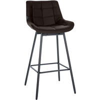 BARHOCKER Lederlook Braun - Schwarz/Braun, Textil/Metall (49/105/56cm) - CLP