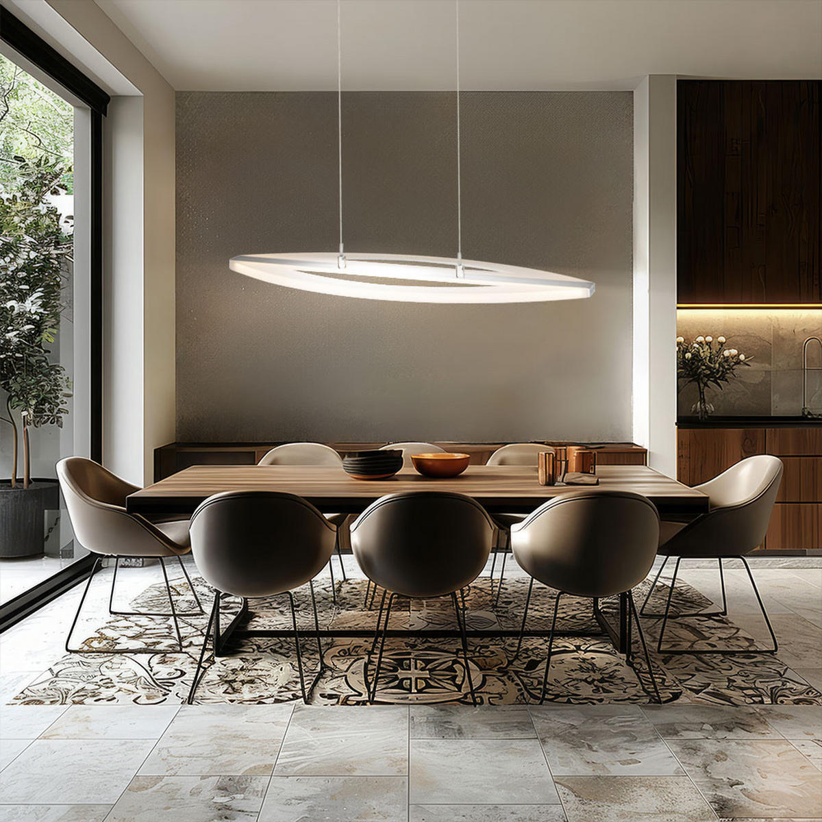 LED HÄNGELEUCHTE LIVINJA Silber - Silberfarben, Metall (60/10/120cm) - Globo Lighting