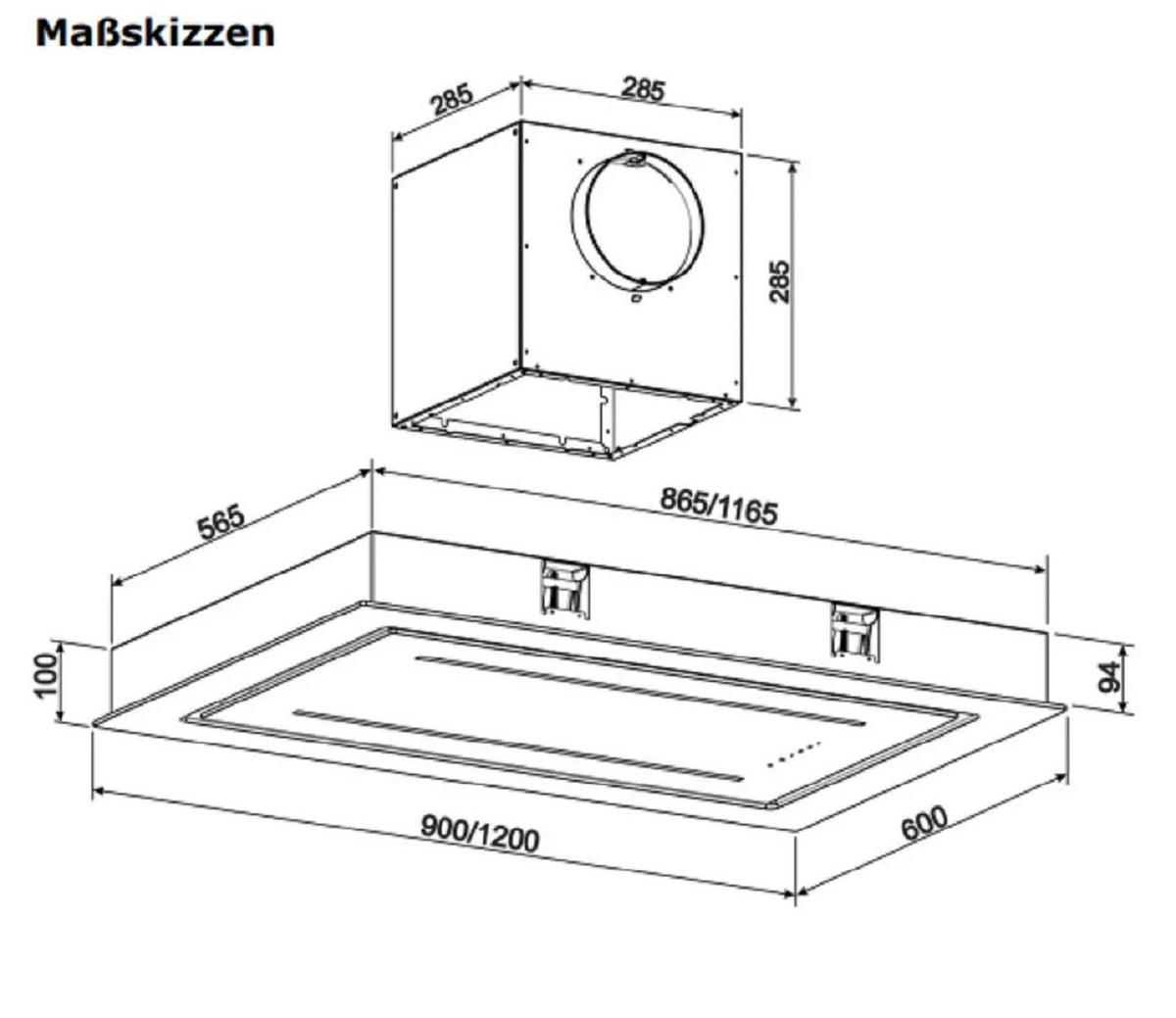 DUNSTABZUGSHAUBE GCH C 341 90 WH 90 cm Weiß - Weiß, Glas (90/10/60cm) - Gurari