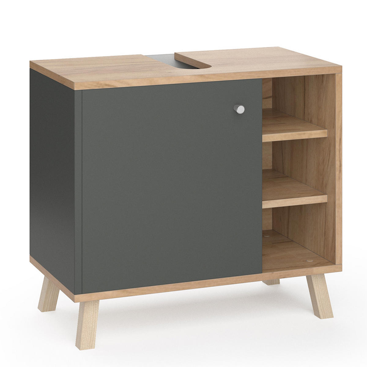 WASCHBECKENUNTERSCHRANK Senyo Anthrazit 60 x 54 cm - Anthrazit, Holzwerkstoff (60/54/32cm) - Vicco