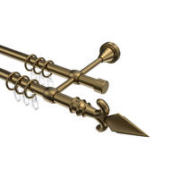 GARDINENSTANGE Primus Matteo 240 cm (geteilt in 2 x 120 cm), 2-läufig, 16 mm Ø Messing Antik - Messingfarben/Bronzefarben, Metall (240cm) - INTERDECO