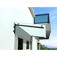 GLASVORDACH 120x90 cm Sicherheitsglas Edelstahl Satiniert L-Schwarz - Weiß, Glas (120/1.31/90cm) -  Glaswerk Westfalen