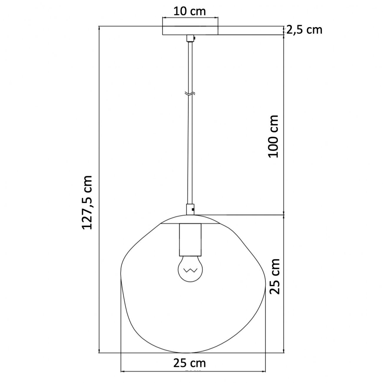 HÄNGELEUCHTE Nourot, Bernstein, 25cm - Bernsteinfarben, Glas (25/20/25cm) - KOSILUM