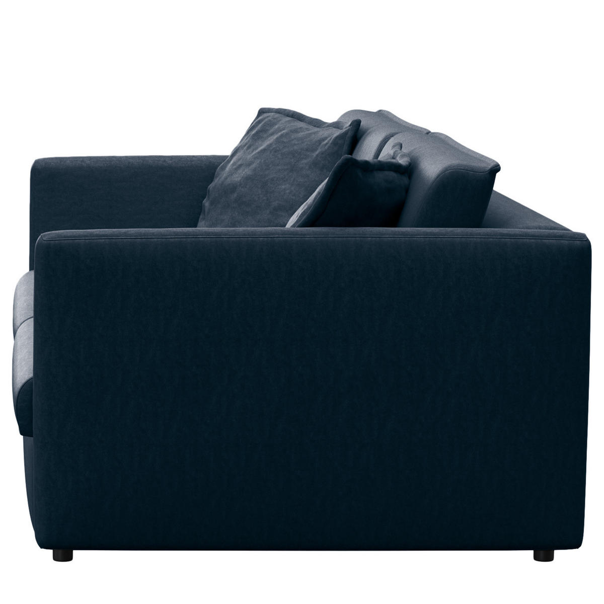 3-SITZER SOFA - Blau/Schwarz, Kunststoff/Textil (219/84/117cm) - home24