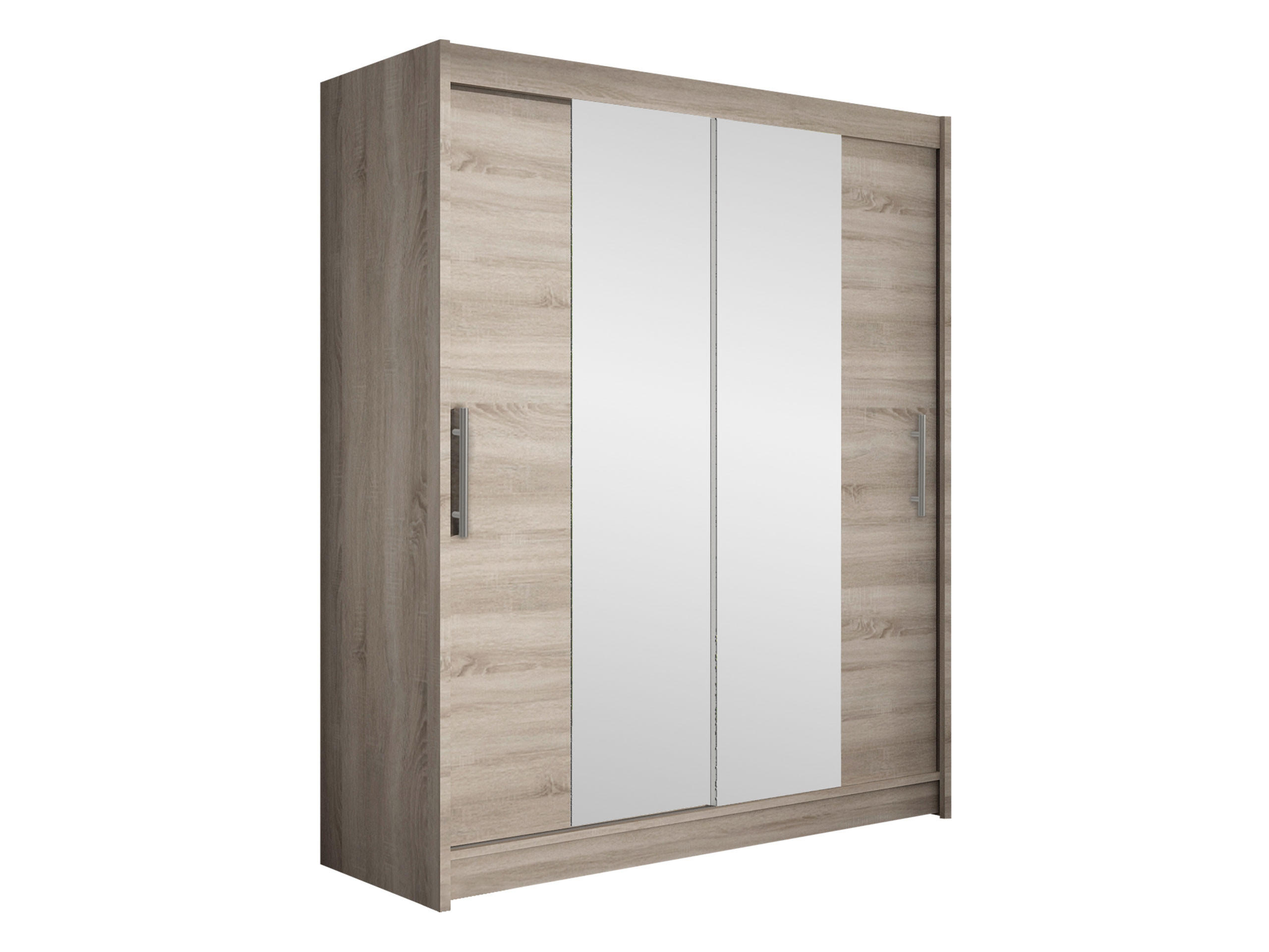 SCHWEBETÜRENSCHRANK Westa II - Silberfarben/Trüffeleichefarben, Holzwerkstoff/Metall (150/200/58cm) - MIRJAN24