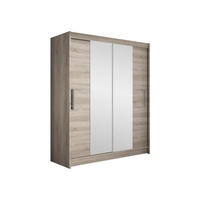 SCHWEBETÜRENSCHRANK Westa II - Silberfarben/Trüffeleichefarben, Holzwerkstoff/Metall (150/200/58cm) - MIRJAN24