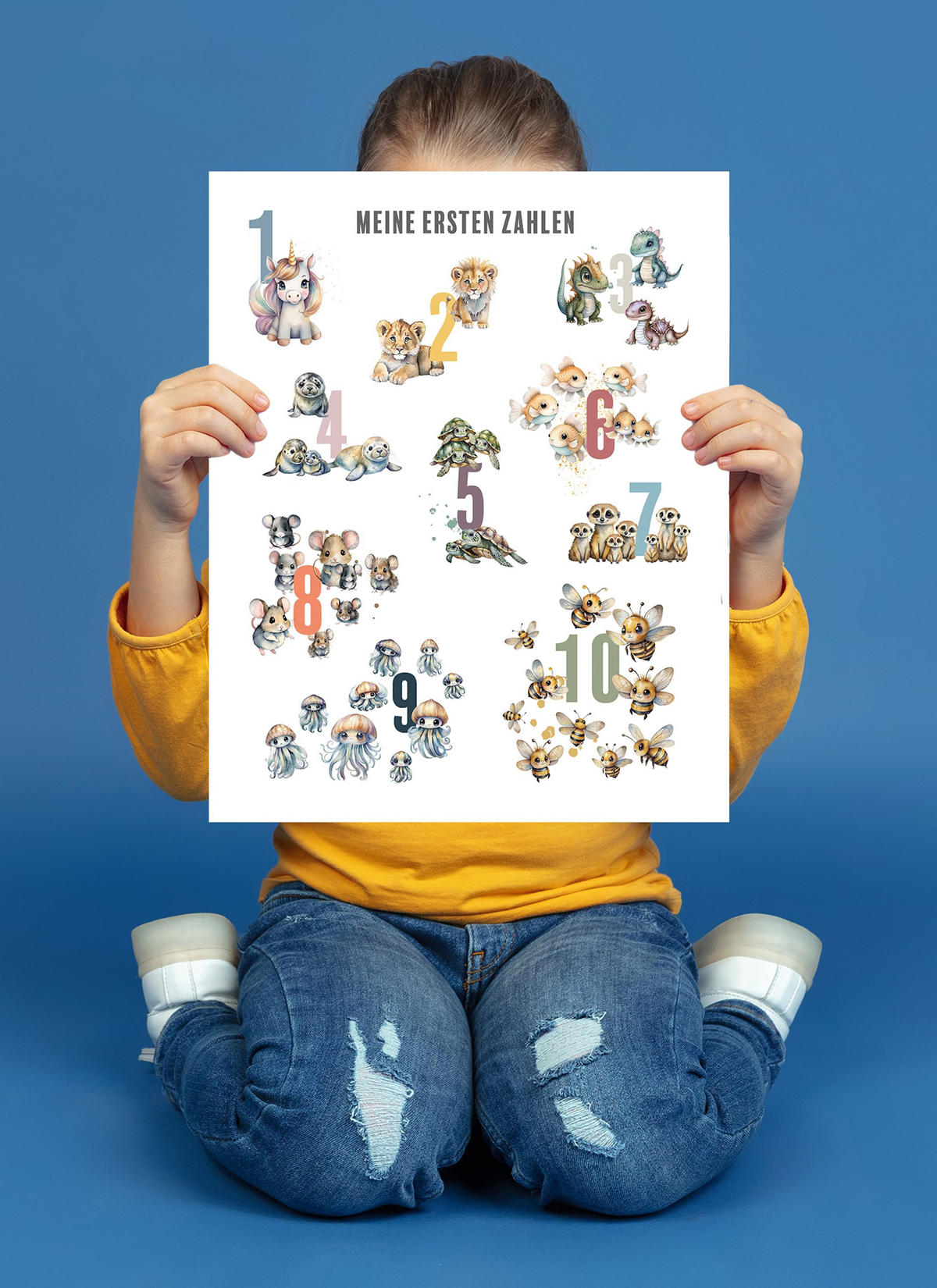 POSTER 40x50 cm Deko Kinderzimmer Pastell Lernposter - Weiß, Papier (40/50/2cm)