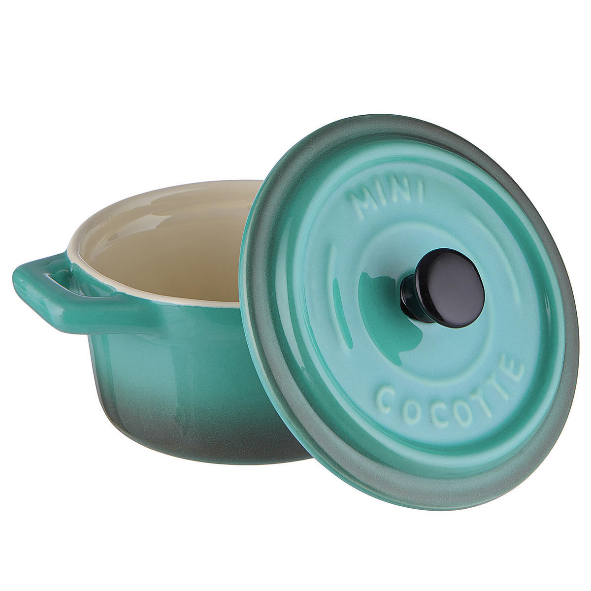 MINI-AUFLAUFFORM (4er Set) C'est Si Bon - Petrol, Stein (14/9/7cm) - Butlers