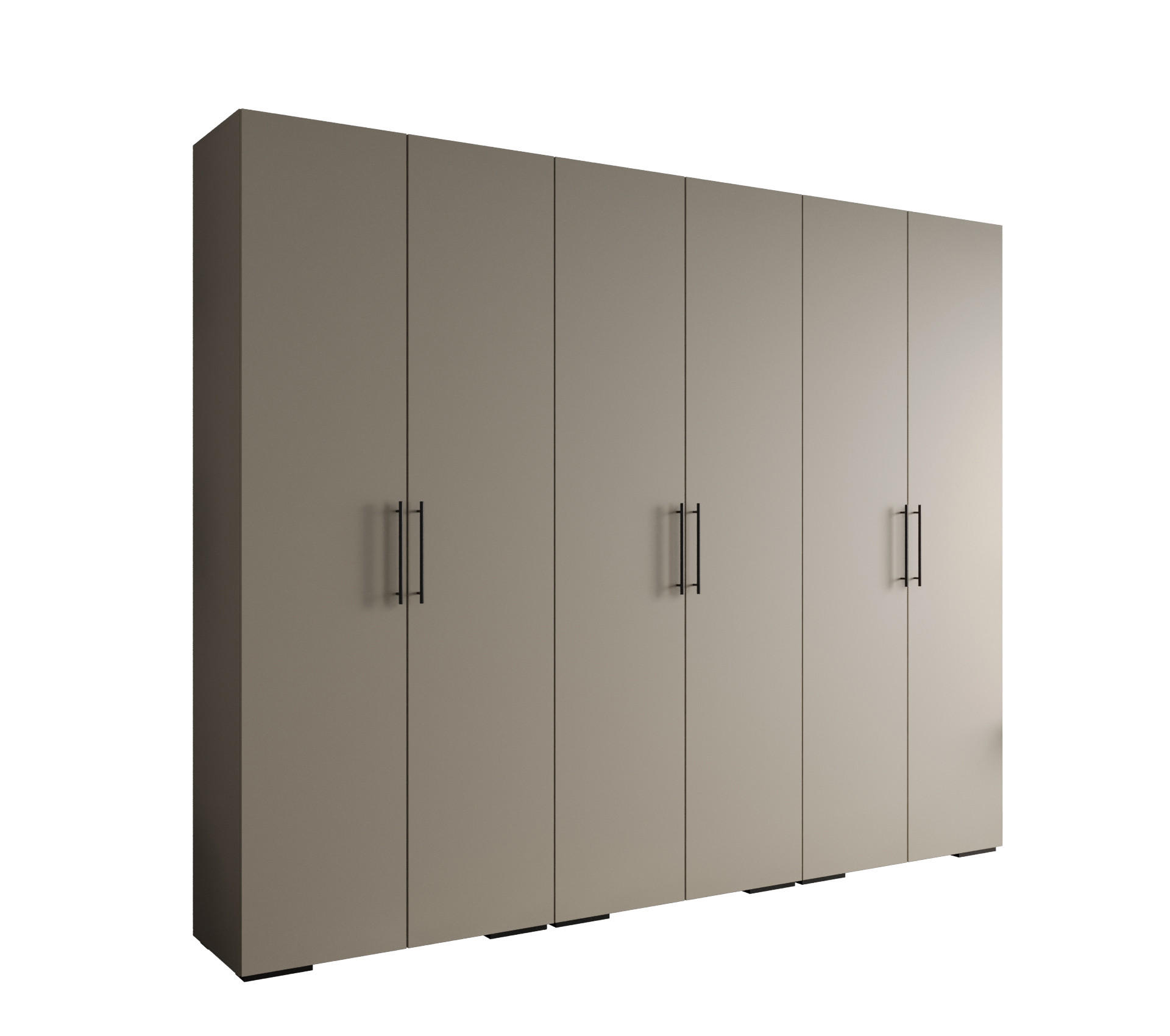 DREHTÜRENSCHRANK 236.7/300/47 6-türig - Kaschmir/Schwarz, Holz/Metall (300/236.7/47cm) - Abiks Möbel