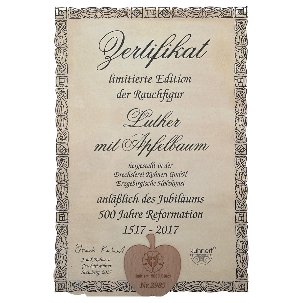 RAUCHMANN Max als Luther mit Apfelbaum 16 cm - Multicolor, Holz (10/16/10cm)