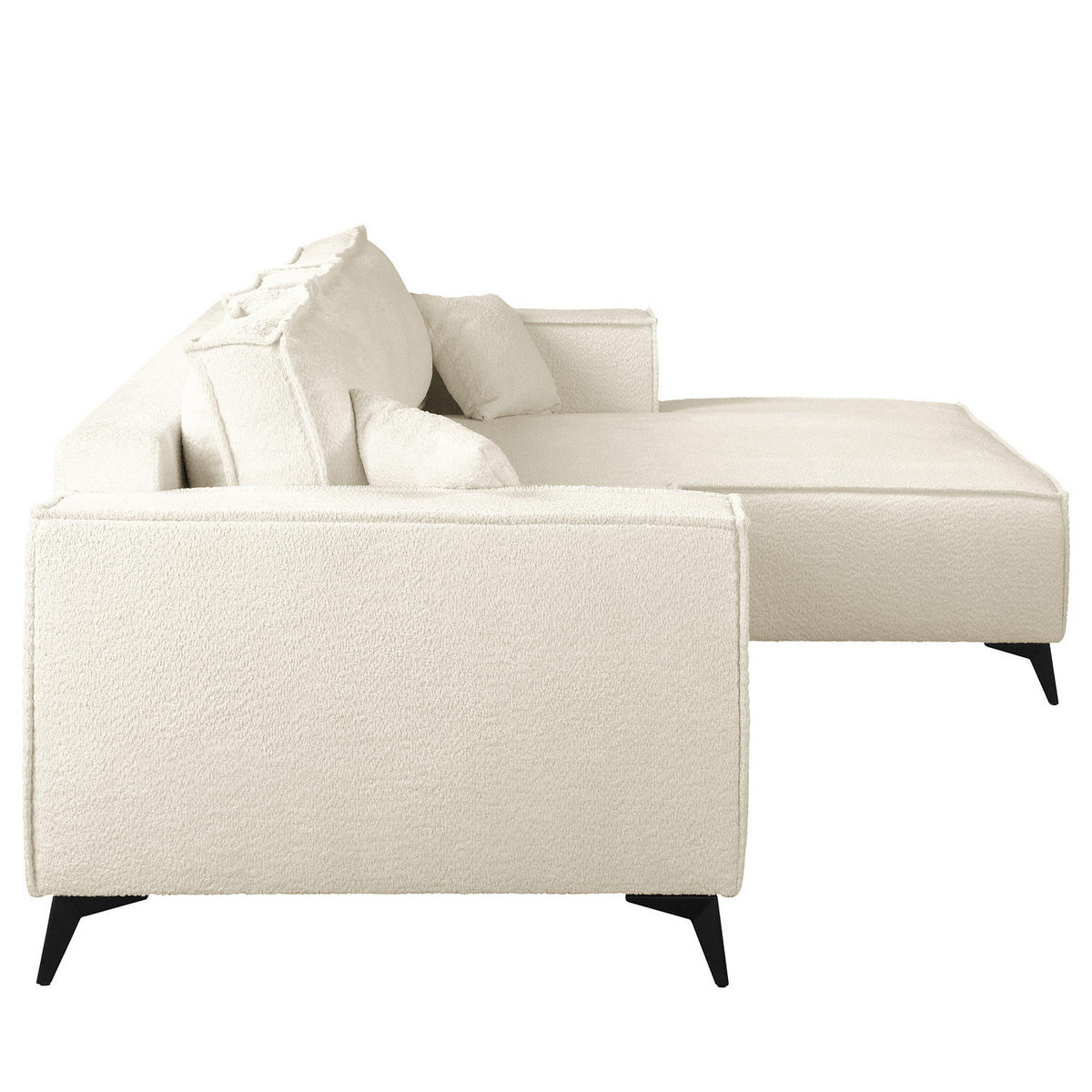 ECKSOFA mit Schlaffunktion - Schwarz/Weiß, Textil (294/185cm) - home24