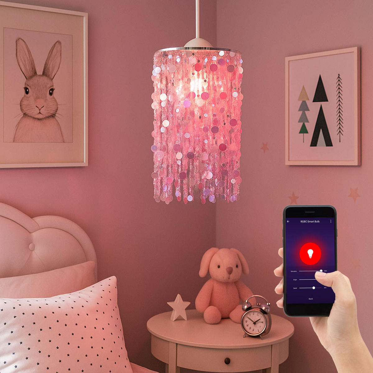 LED HÄNGELEUCHTE Metall Silber - Silberfarben, Metall (27/27/152cm)