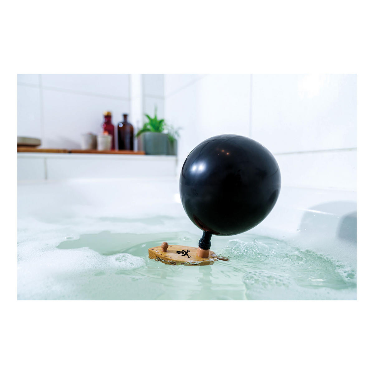 SPIELZEUGBOOT Balloon Puster Sea Tiger, Holz, L 13 cm - Multicolor, Holz (5.5/5/13cm)