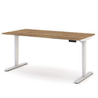 SCHREIBTISCH Elektrisch höhenverstellbarer Schreibtisch Y-Line Eiche Tabak Signalweiß 160/80/62-127cm - Eiche Wotan/Weiß, Holzwerkstoff/Metall (80/160/127cm) - ASSMANN