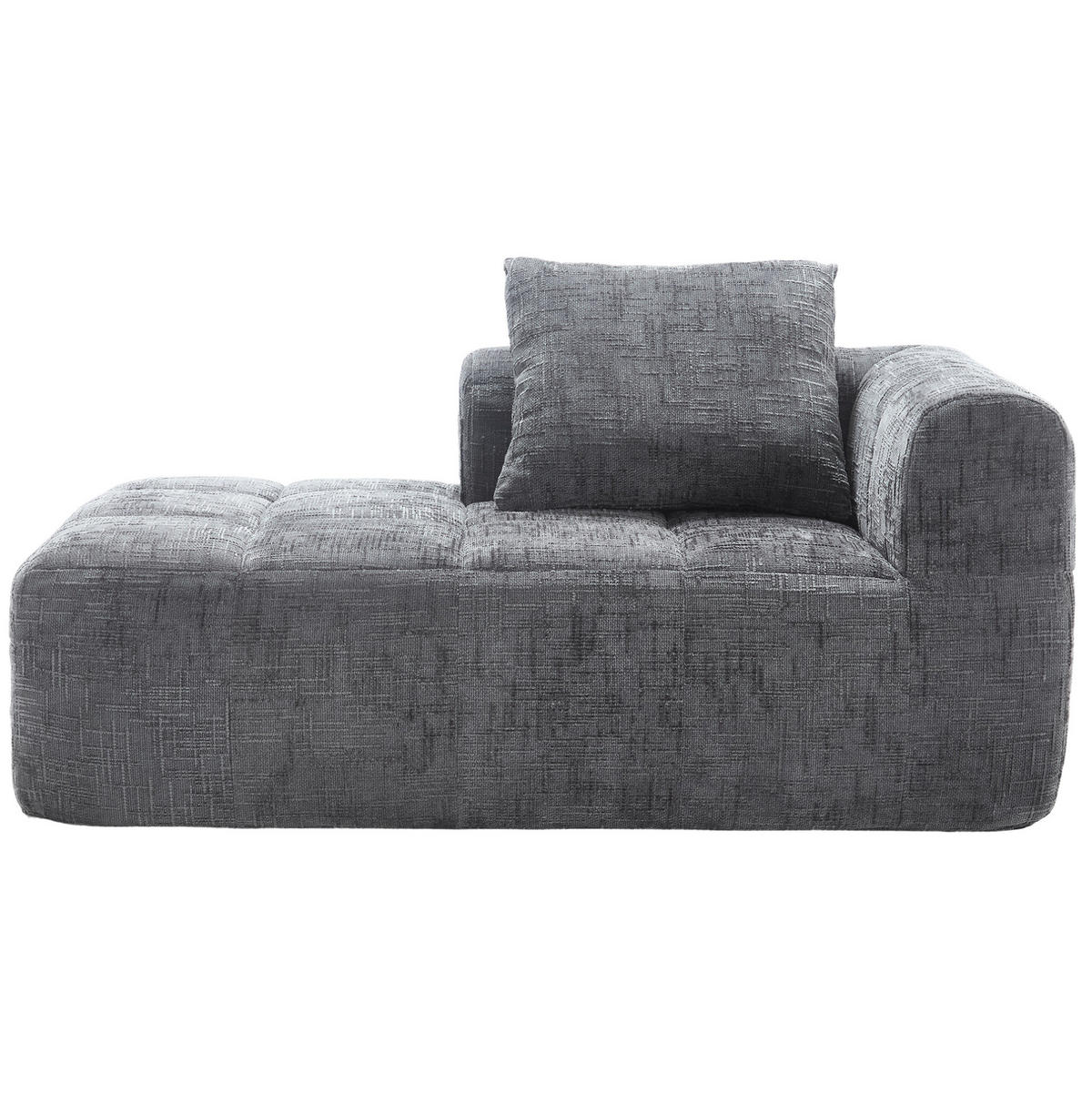 SOFA mit Chaiselongue 158 x 90 cm Chenille Grau - Grau, Kunststoff (90/60/158cm) - Meubliv