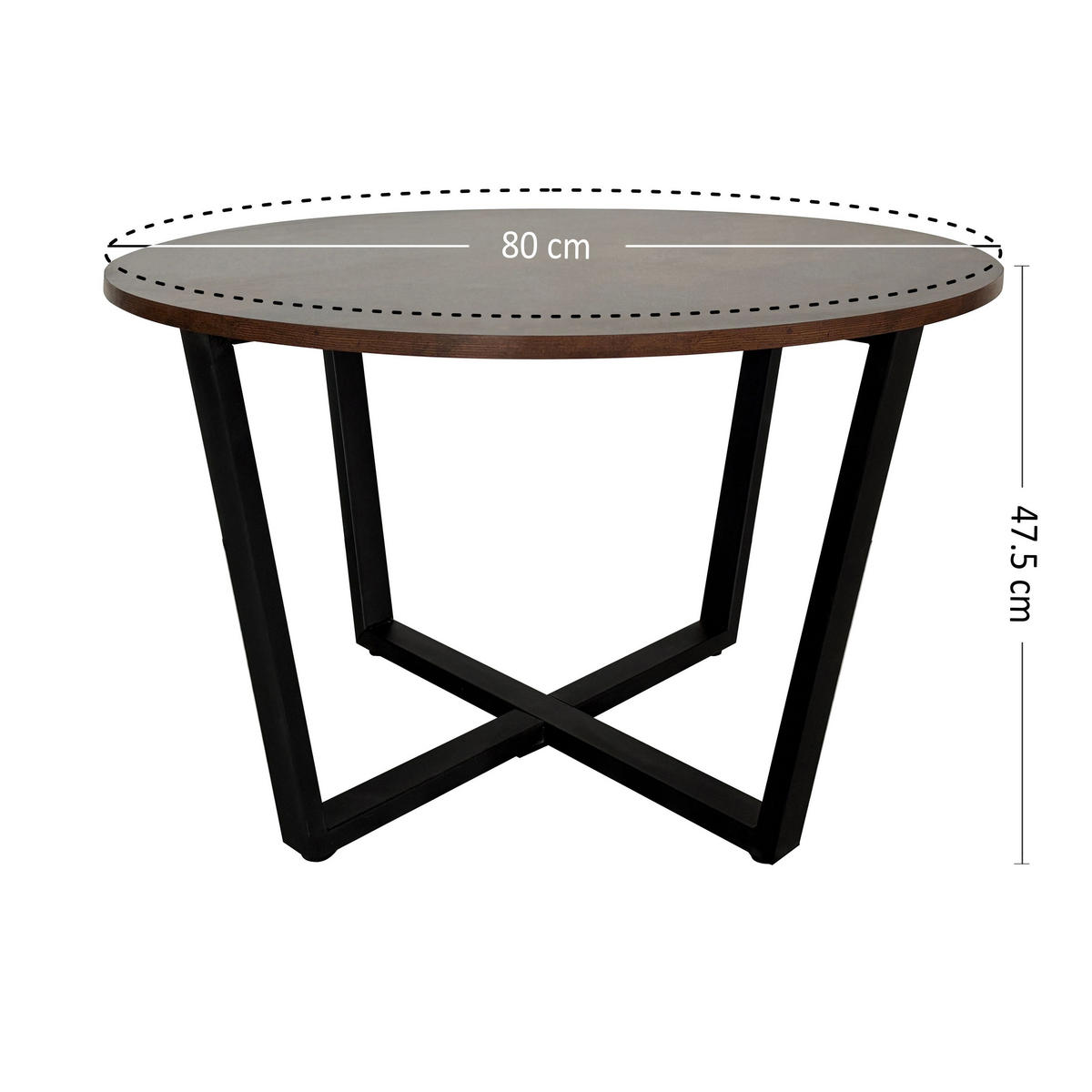 COUCHTISCH Rund Braun - Braun, Holzwerkstoff (80/80/48cm) - Home Collective