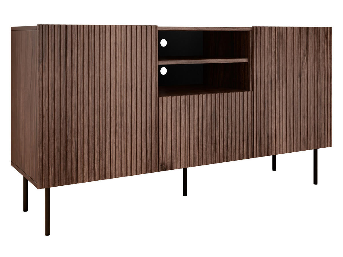 KOMMODE Tacos 150 2D1S - Schwarz/Braun, Holzwerkstoff/Metall (151/81/42cm) - MIRJAN24