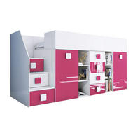 HOCHBETT Toledo weiß / pink 248,5 / 93 / 123cm - Pink/Weiß, Holz/Holzwerkstoff (90/200cm) - Feldmann-Wohnen