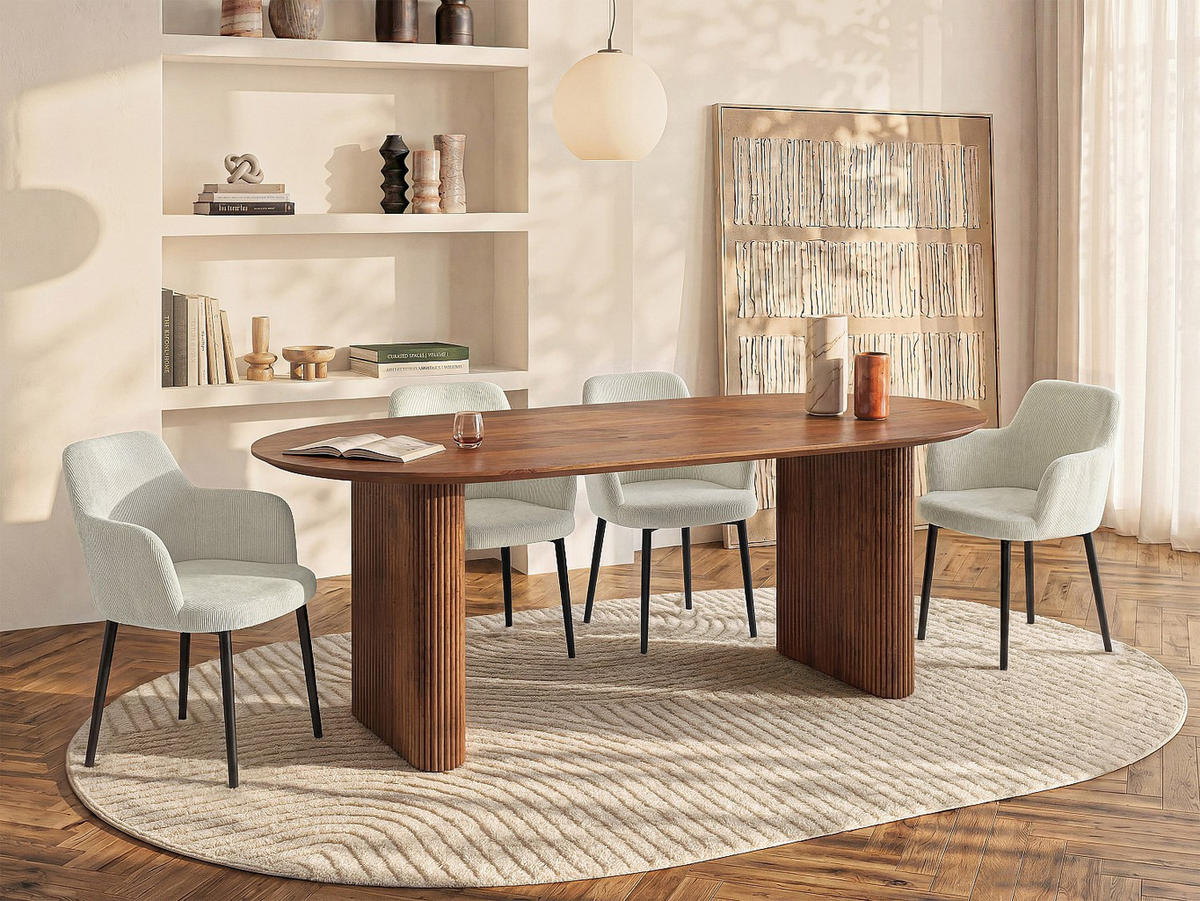 ESSTISCH - 8 Personen - Holz, Platte - Naturfarben Dunkel BALIMELA - Naturfarben, Holz (100/200/76cm) - Vente-Unique