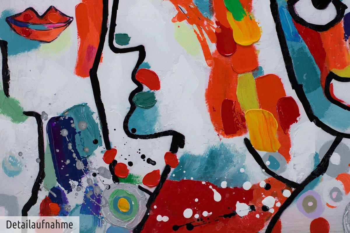 ÖLGEMÄLDE 90/60 cm - Multicolor, Holz/Textil (1.36/60cm) - KUNSTLOFT