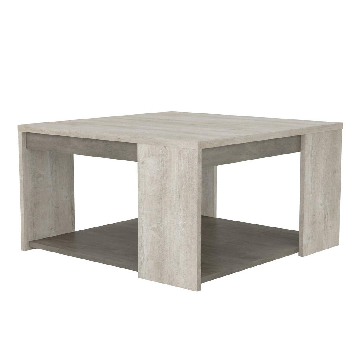 COUCHTISCH Quadratisch L80 cm - Eiche und Beton Dekor - Antibes - Grau, Holzwerkstoff (80/80/44.2cm) - Calicosy