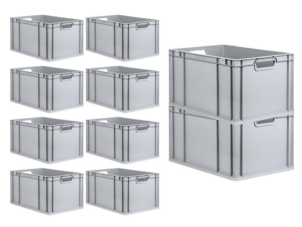 EUROBOX Nextgen Economy Griffe Offen 32x40x60cm 65 Liter - Grau, Kunststoff (40/32/60cm) - PROREGAL