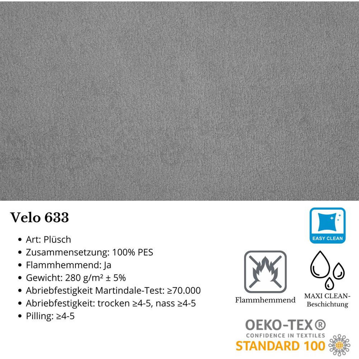 ECKSCHLAFSOFA Vega mit Universelle Ottomane Hellgrau - Hellgrau, Textil (225/150cm) - Beautysofa