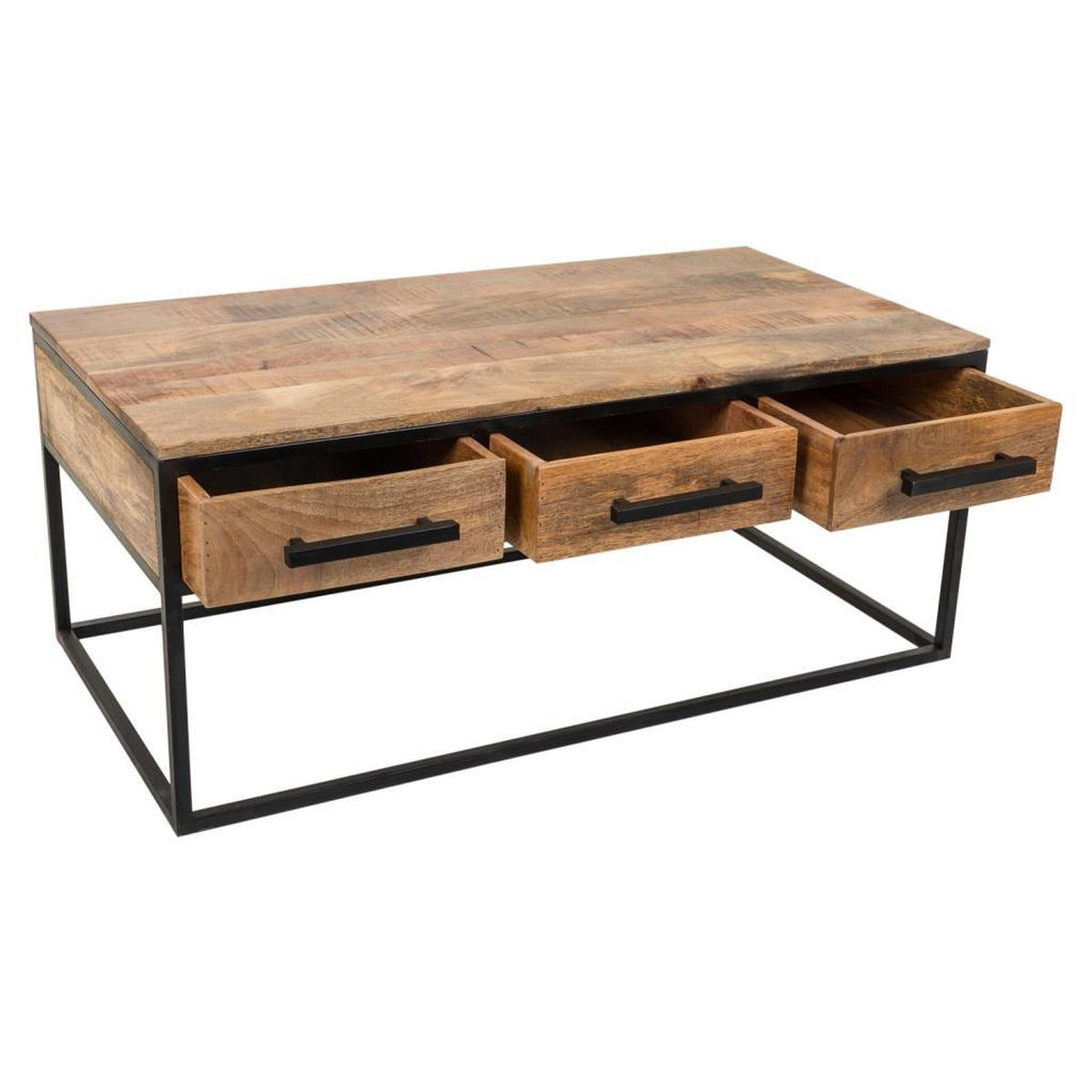 COUCHTISCH aus Holz und Metall 119x61x48 cm - Braun, Metall (61/119/48cm) - Wanderlust
