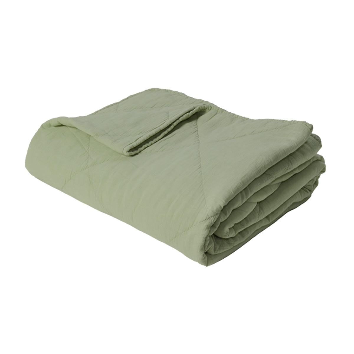 DECKE 140 x 200 cm, 100% Baumwolle, Hellmint - Mintgrün, Textil (140/200cm) - Au Maison