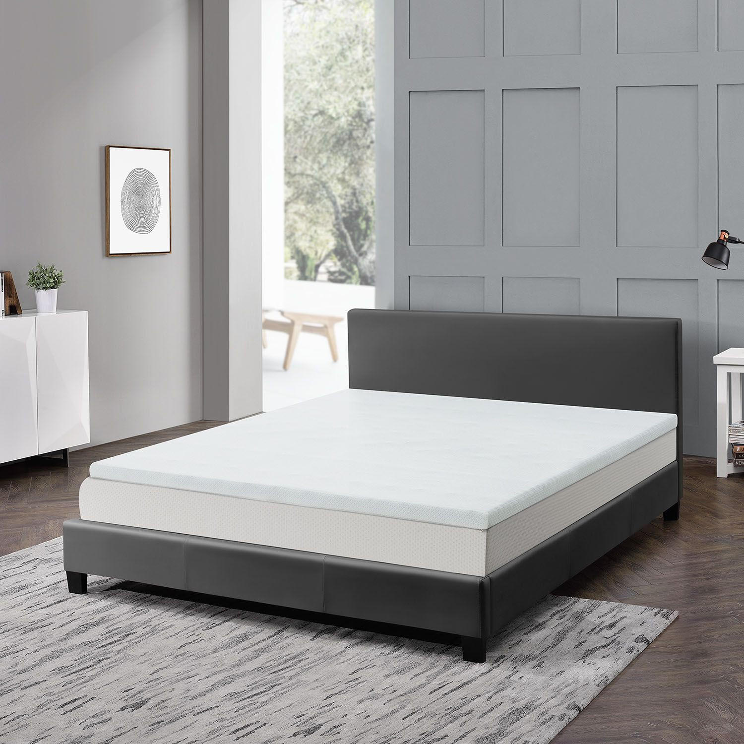 TOPPER 180x200 cm 7-Zonen Matratzenschoner aus Memory Foam - Weiß, Textil (180/200cm) - Juskys
