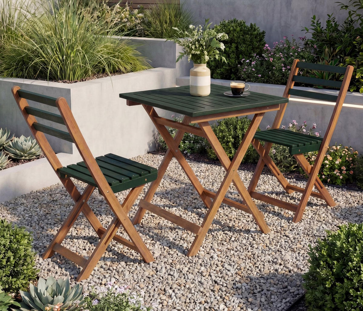 SITZGRUPPE Braun, Grün - Braun/Grün, Holz - MCW