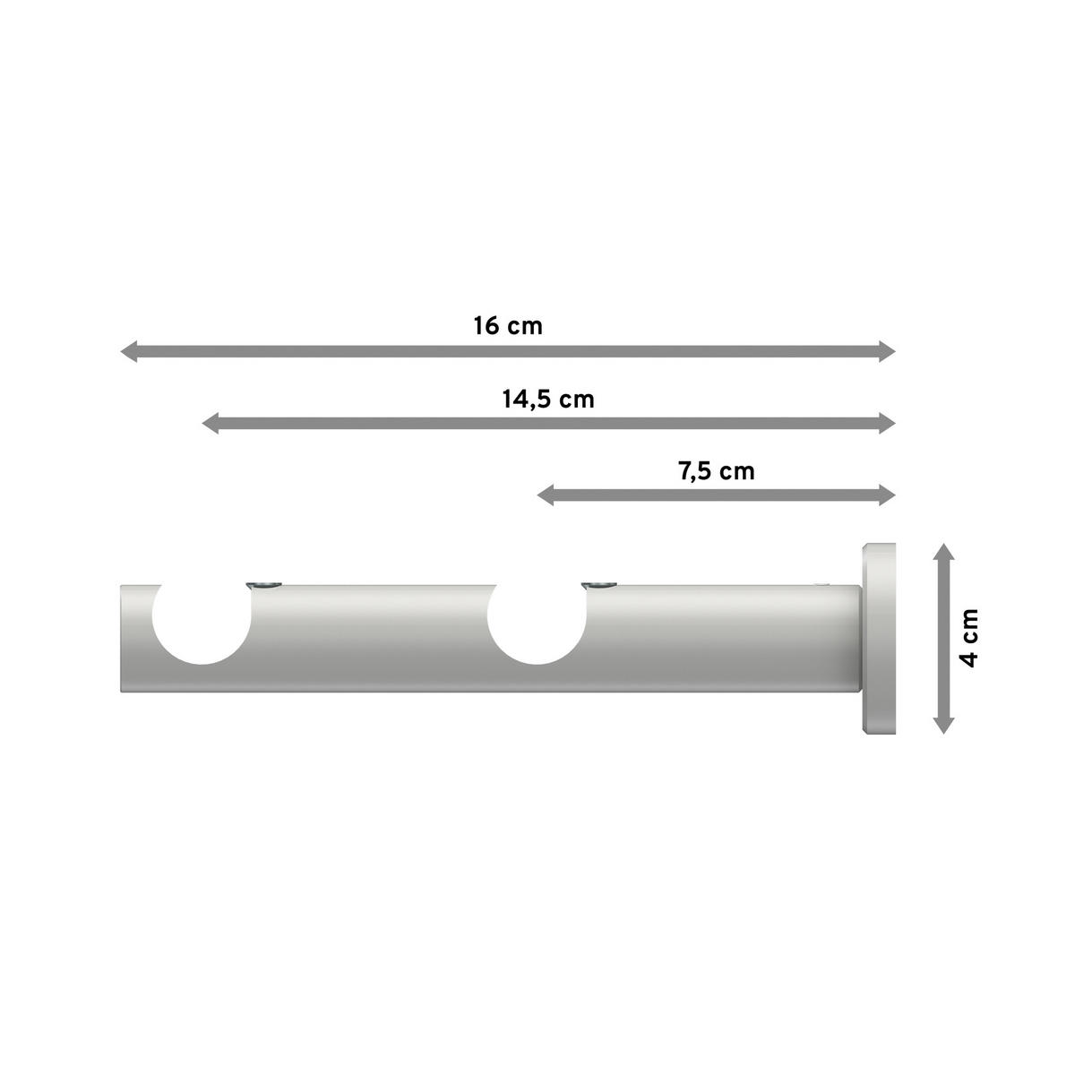 TRÄGER FÜR GARDINENSTANGEN 20 mm Ø, Platon 2-läufig, Weiß - Weiß, Metall (16/4/4cm) - INTERDECO