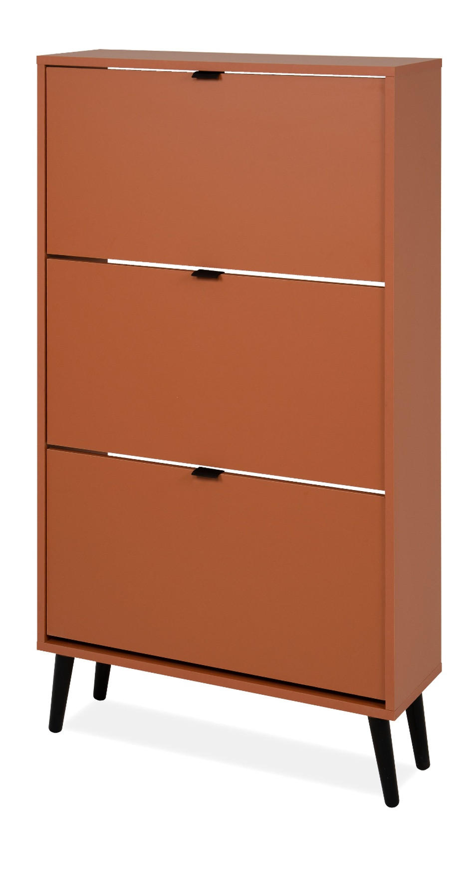Furn.Design Schuhschrank Terracotta, Schwarz 70x125x24 cm