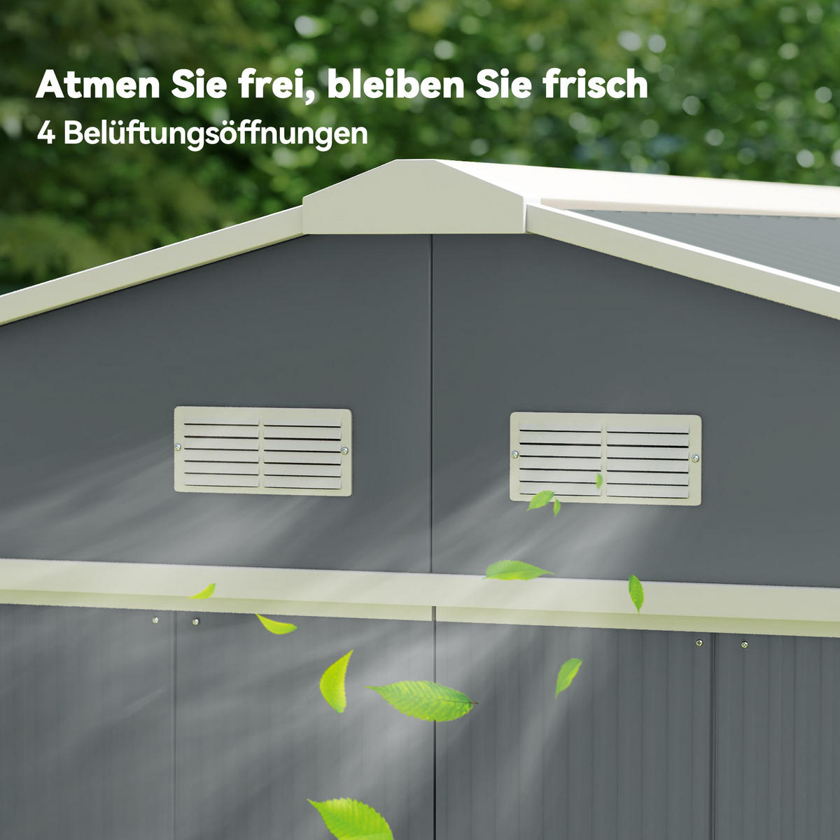 GERÄTEHAUS Geräteschuppen Gartenschrank Geräteschrank Metall Kohlegrau - Grau, Metall (340/200/386cm) - Outsunny