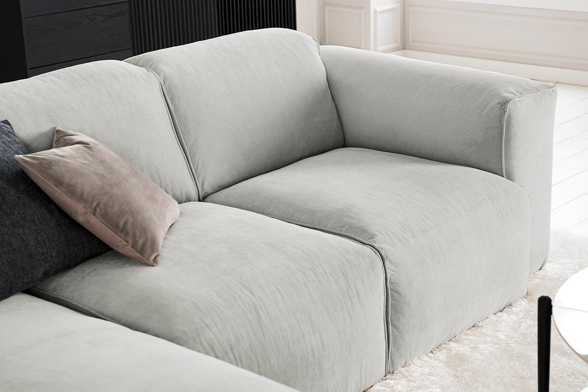 3-SITZER ECKSOFA mit Longchair - Schwarz/Grau, Kunststoff/Textil (251/173cm) - home24