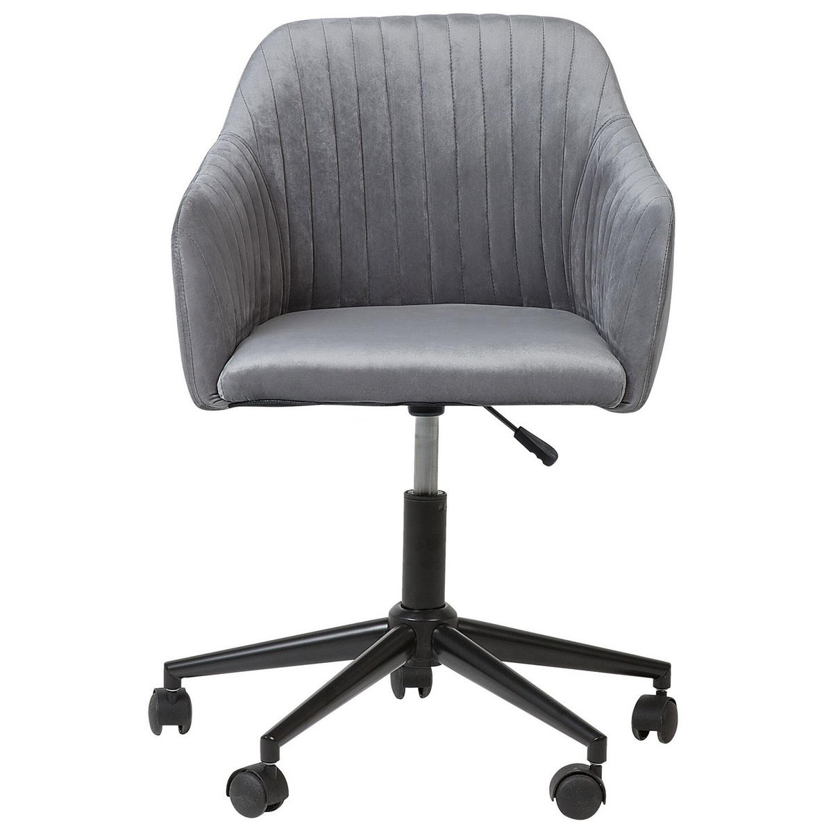 BÜRODREHSTUHL Polyester Grau Venice - Grau, Kunststoff/Textil (45/89/64cm) - Beliani