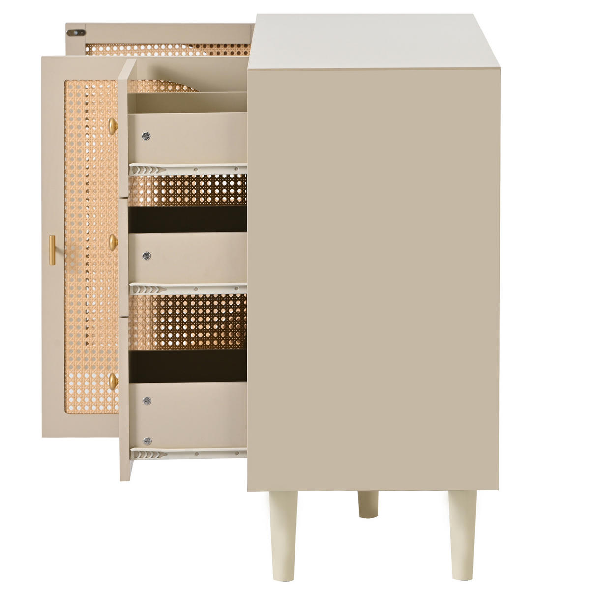 SIDEBOARD 120/40/82,5 cm mit 2 Türen & 3 Schubladen in Offwhite - Weiß, Holzwerkstoff (120/82.5/40cm) - BEAOK