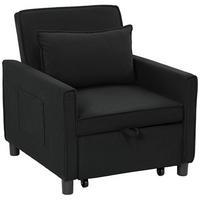 SCHLAFSESSEL, 3-in-1 , Schwarz - Schwarz, Kunststoff (84/81/74cm) - HOMCOM