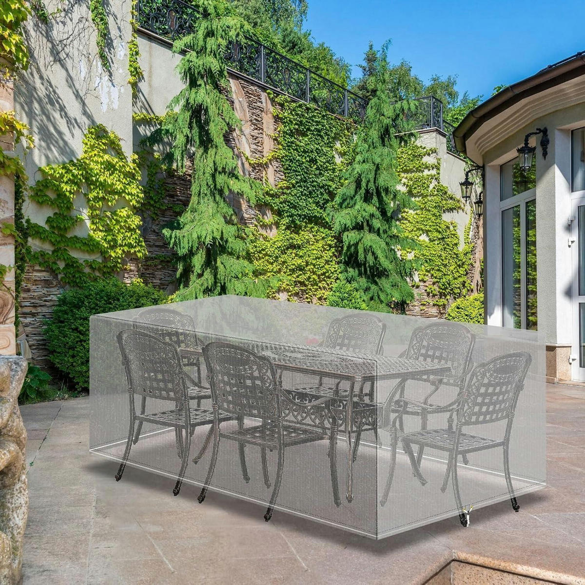 ABDECKHAUBE für Gartenmöbel 250 x 210 x 90 cm - Transparent, Kunststoff (250/90/210cm)