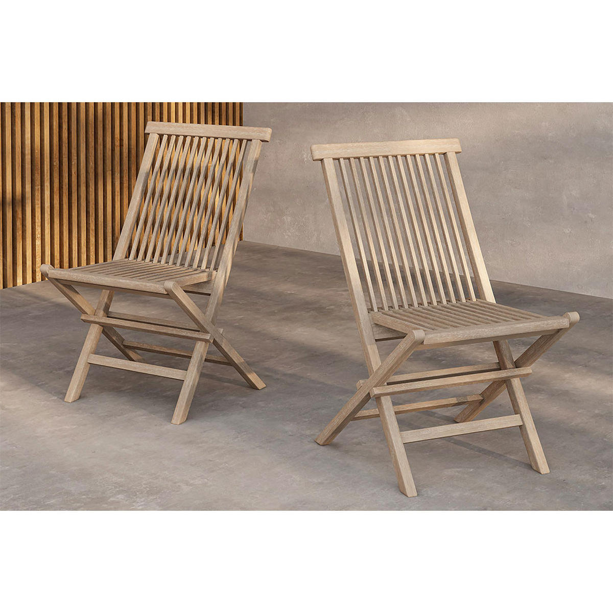 GARTENSTUHL, Kenya, Stühle Whitewash, Teak., 47 x 62 x 89 cm - Weiß, Holz (47/89/62cm) - ebuy24