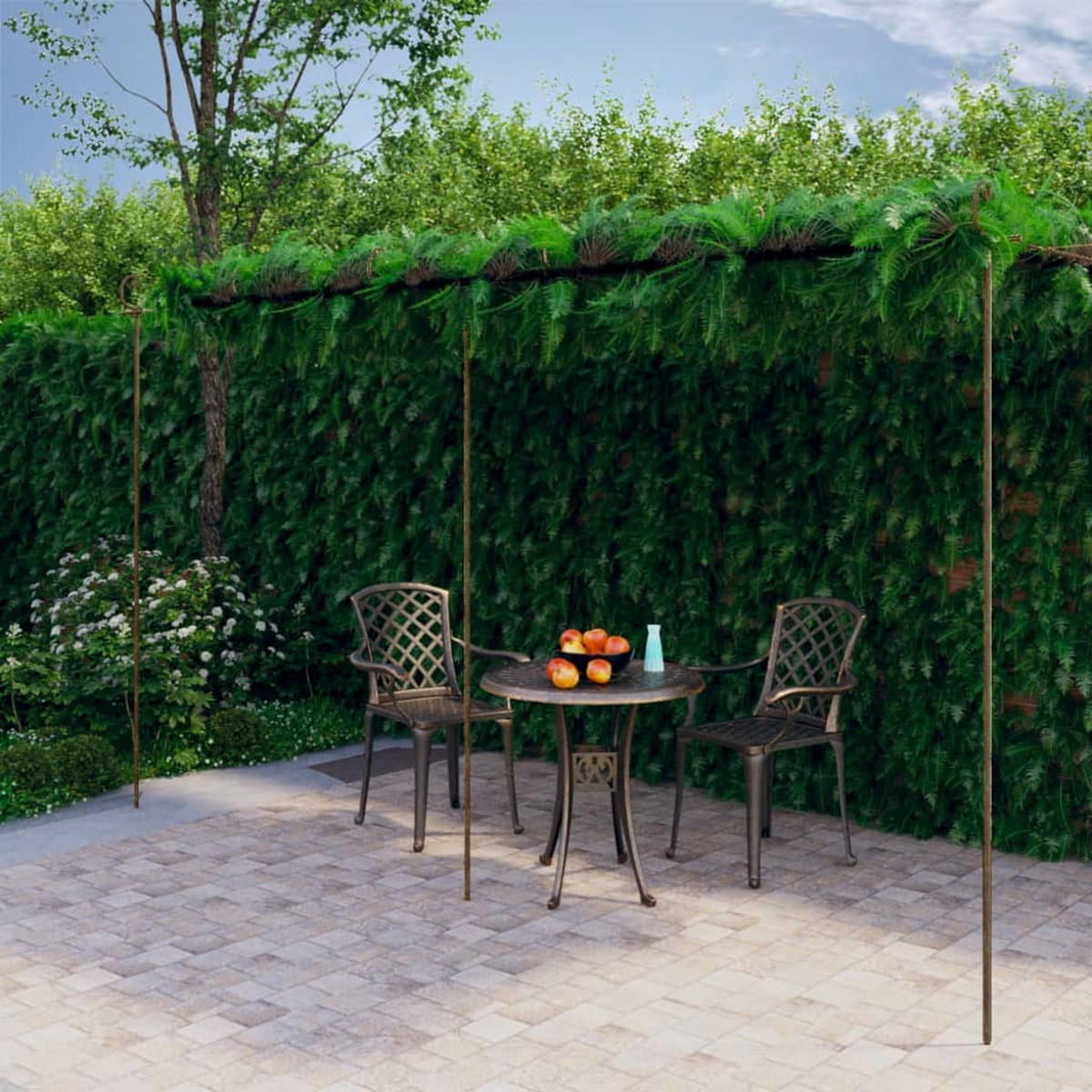 PERGOLA aus Eisen RITTO | 6x3x2,5m BxTxH, Antik-Braun | Rankhilfe Pergola - Braun, Metall (600/250/300cm) - DELUKE