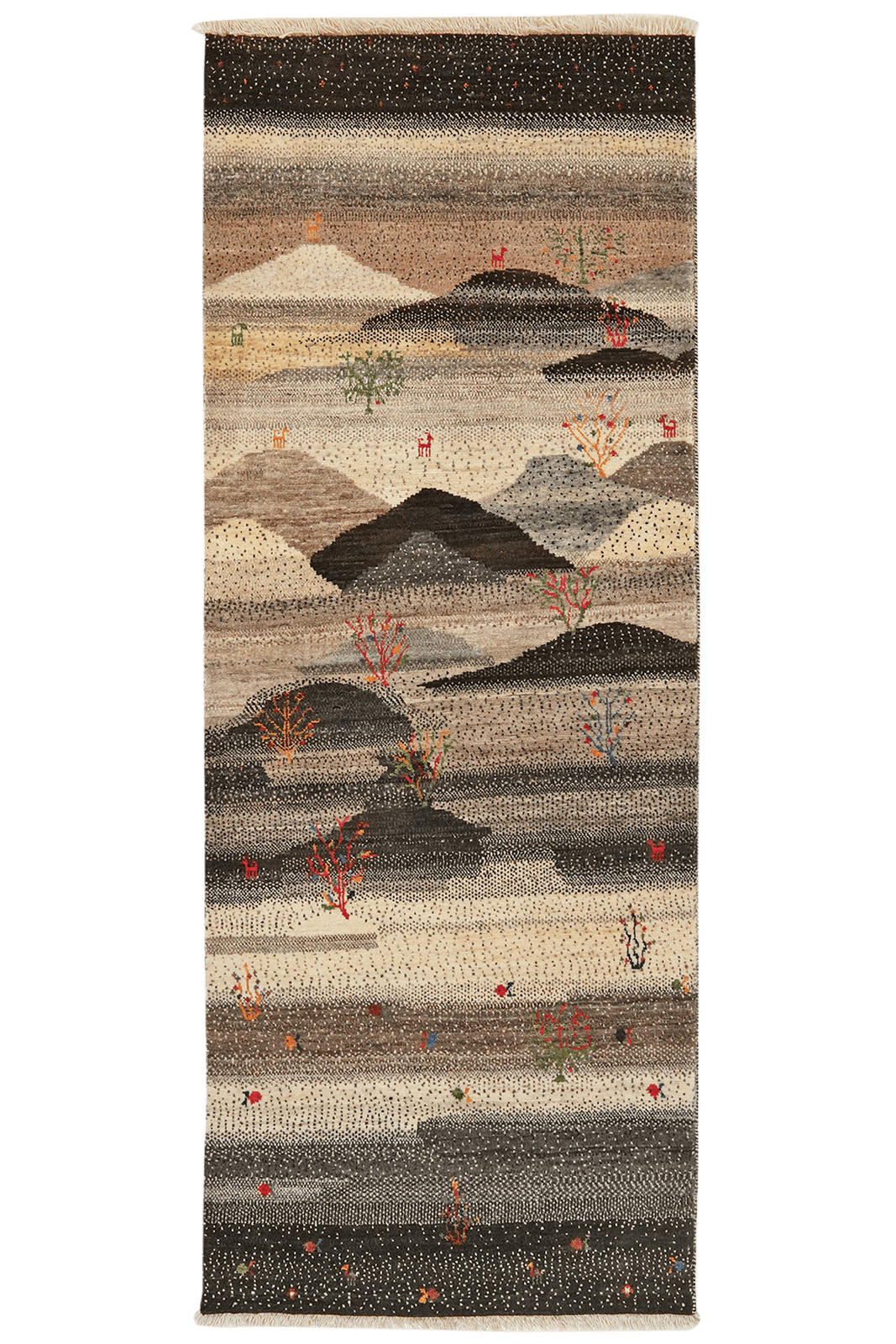 LÄUFER Orient handgeknüpft Rizbaf Beige, Braun 198/77 cm Schurwolle - Beige/Braun, Textil (77/198cm) - Looma