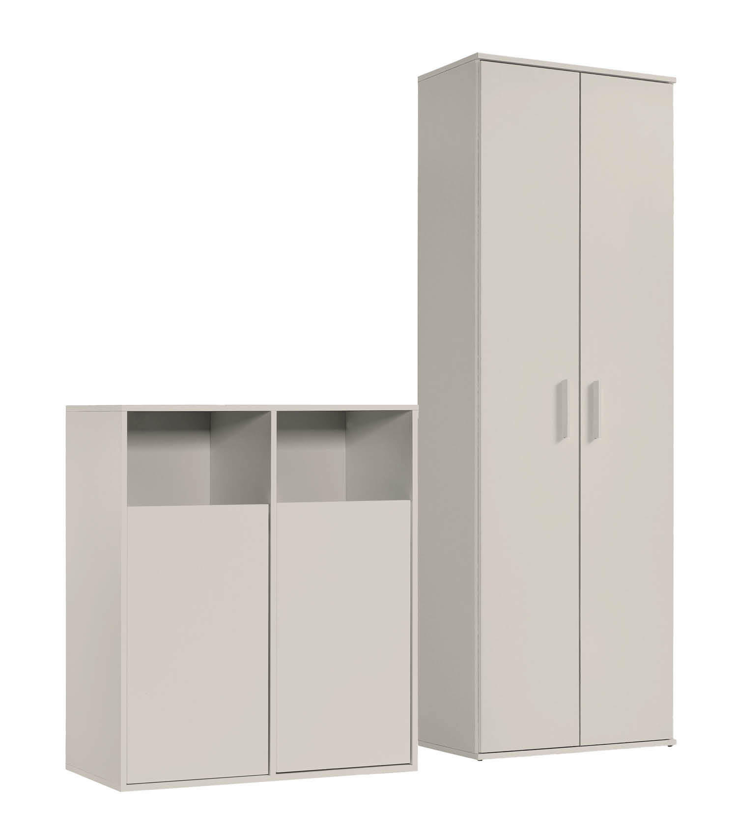 MEHRZWECKSCHRANK SET Der Allzweckwaffe - Kaschmir, Holz (140/180/40cm) - Mokebo