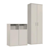 MEHRZWECKSCHRANK SET Der Allzweckwaffe - Kaschmir, Holz (140/180/40cm) - Mokebo